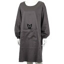 またのあつこ かっぽう着 エプロン かつらぎのひょっこり黒猫 背ボタン型 レディース 172-505