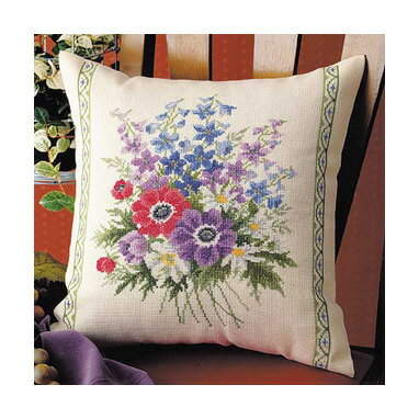 オリムパスししゅうキット　クッション　6025　アネモネ