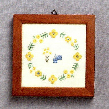 ルシアン コスモ LECIEN 刺しゅうキット 小さなフレーム 黄い花のリース 2318