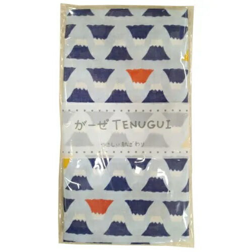 二重ガーゼ 手ぬぐい 手拭 富士山 青 074-545 1袋5枚入(3)
