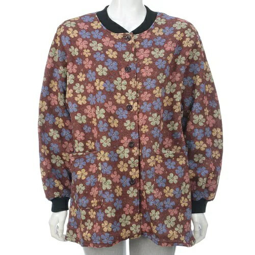 杢ニット裏起毛プリント スモック かっぽう着 エプロン 割烹着 172-388