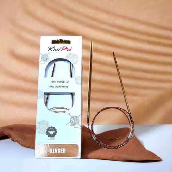 ニットプロ輪針ジンジャー　knitpro　ginger 　バージウッド針ジンジャー固定輪針80cm/編み物道具/竹輪..