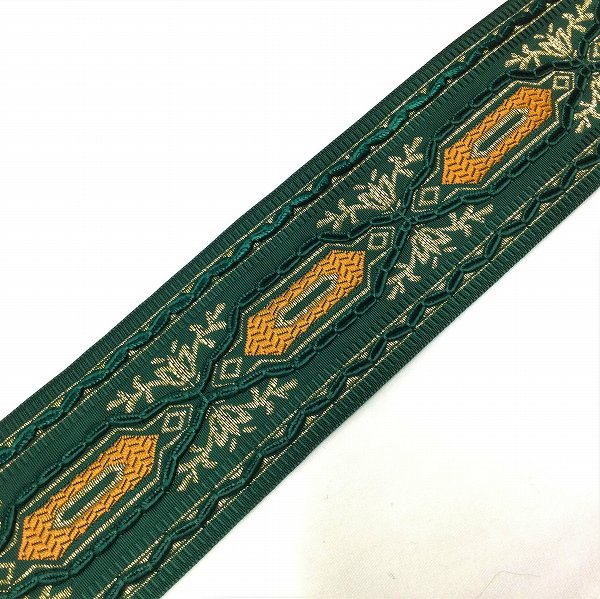 ファッションリボン　3640　アジアン風リボン　グリーン　40mm幅　リボン チロリアンテープ　刺しゅうリボン