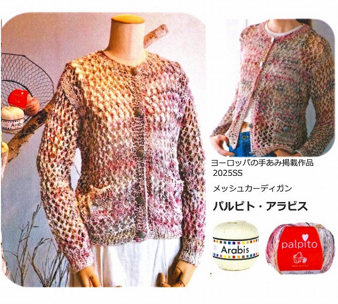 パピー　メシッシュカーディキット　ヨーロッパの手編み掲載作品　パピーパピルド＆アラビス　編み図付..