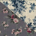 YUUWA 薄手綿麻エンジェルソフト ”rose symphony”hirohaba 449948 有輪商店/花柄生地/綿麻/ハンドメイド/服地/広幅/国産生地