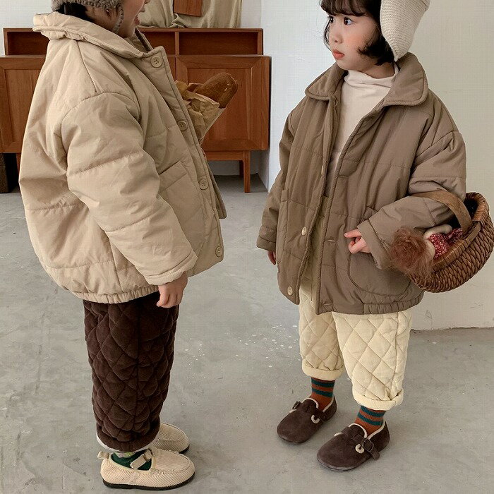 内側ボア ジャケット コート トップス くすみカラー 男女兼用 キッズ服 ベビー服 赤ちゃん 子供服 厚手 2色 100cm/11…