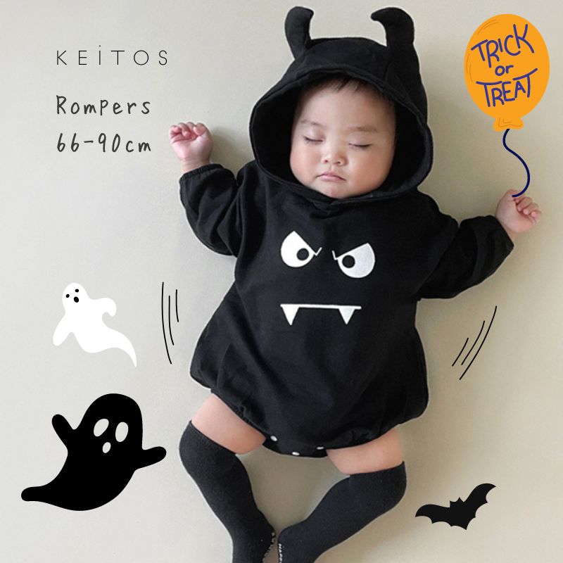 Rakuten - 【予約】ハロウィン デビル ベビーロンパース 子供服 ベビー服 Halloween 66cm/73cm/80cm/90cm