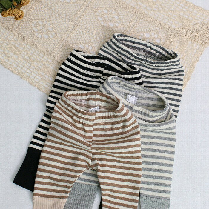 ボーダー柄 レギンス パンツ ルームウェア 子供服 ベビー服 70cm/80cm/90cm/100cm...