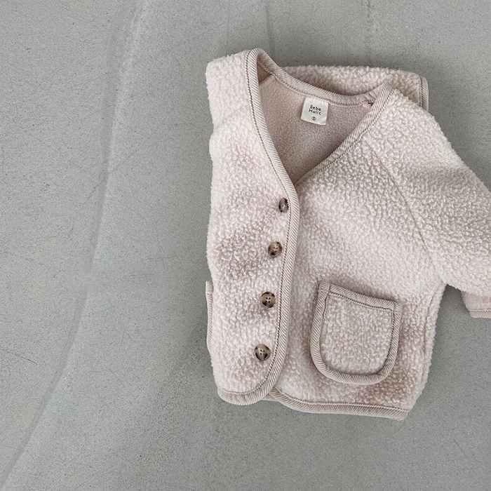 Vネック ボア コート ジャンバー トップス 男女兼用 キッズ服 ベビー服 赤ちゃん ...