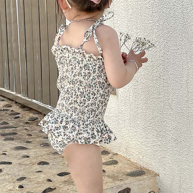 【50%OFF】【即納】キッズ 帽子付き 小花柄 水着 ワンピース 女の子 ベビー服 子供服 90cm/100cm/110cm/120cm/130cm/140cm keitos-10002129 KEITOS サンプル画像3