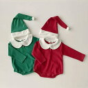 【即納】クリスマス 帽子付き 長袖 ロンパース 女の子 男の子 ベビー服 子供服 60cm/70cm/80cm/90cm