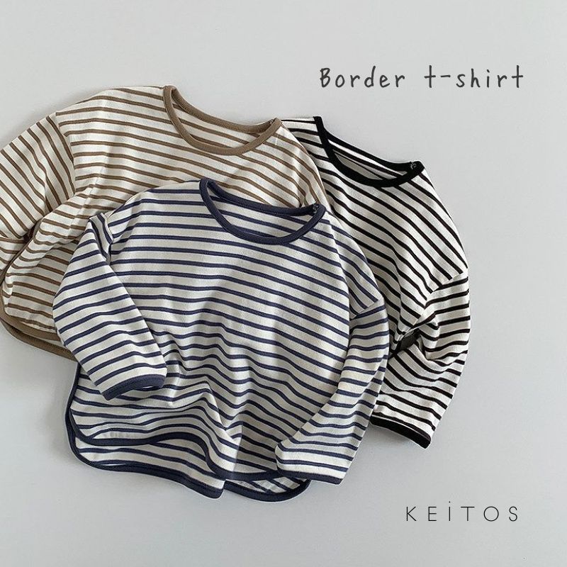 ボーダーTシャツ長袖トップスユニセ...