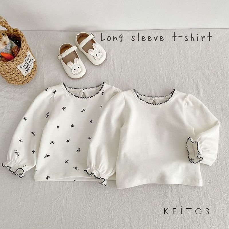 花柄無地長袖トップスTシャツユニセ...