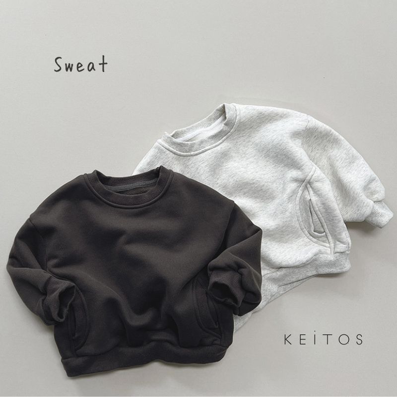 裏起毛 シンプル 長袖 スウェット パーカー ゆったり トレーナー トップス Tシャツ ユニセックス カジュアル ベビー服 子供服 80cm/90cm/100cm/110cm/120cm/130cm【予約商品】【納期7～14日程度】
