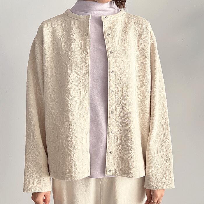 LILASIC リラシク ジャガード柄カーディガン プルオーバー 2色展開 2点セット 羽織り ナチュラル 大人カジュアル 春カラー 春の新作