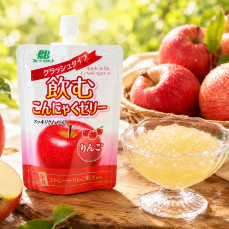 飲むこんにゃくゼリー りんご クラッシュタイプ 130g 【1〜8個はメール便300円】【フルーツバスケット】fb00632-fb
