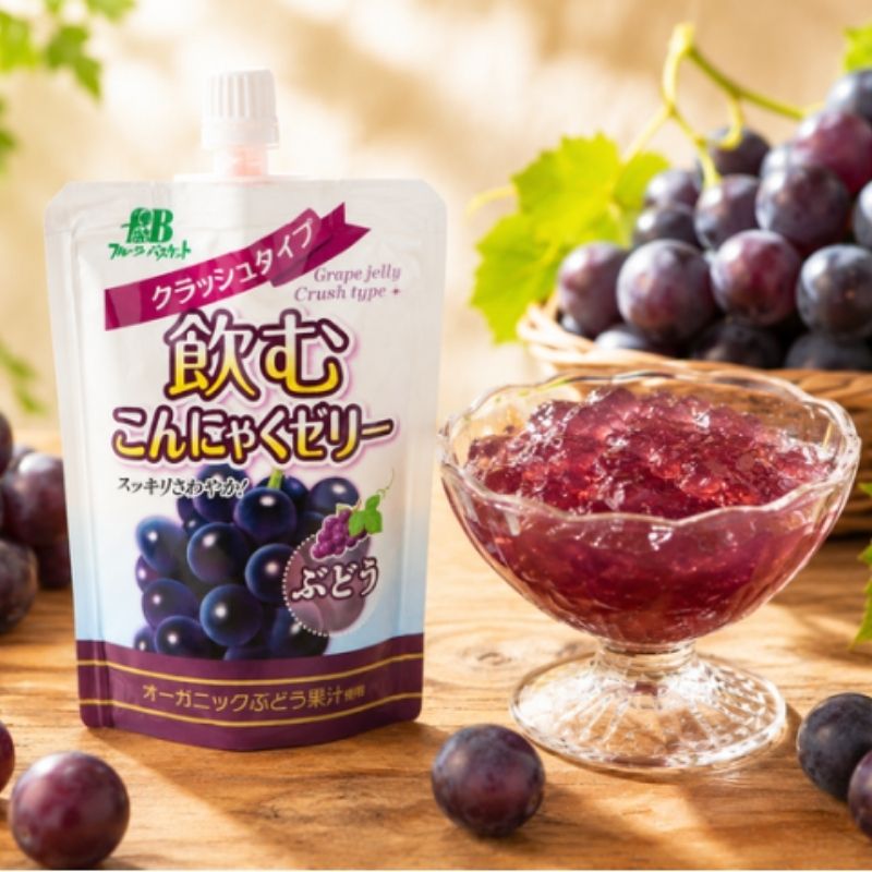 飲むこんにゃくゼリー ぶどう クラッシュタイプ 130g【1〜8個はメール便300円】【フルーツバスケット】fb00633-fb