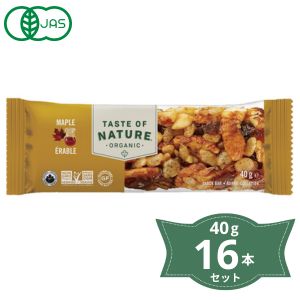 楽天奈良恵友堂2033332-1-ms Taste of Natureオーガニックフルーツ&ナッツバー・メープル40g×16本セット【むそう】