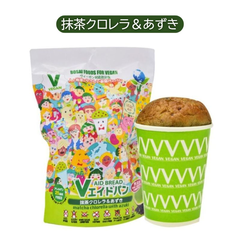 Vエイド保存パン　抹茶クロレラ＆あずき1個【東京ファインフーズ】 4161981-sk