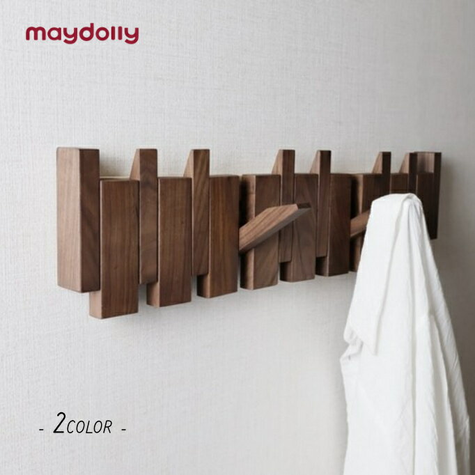 maydolly 壁掛けフック ウォールハンガー ウォールフック コートハンガー 賃貸 壁掛け 木製4連 6連 8連 玄関 北欧 スリム 壁 キッズ 壁付け 頑丈 コンパクト 収納 木 洋服 おしゃれ 壁掛けハンガー 壁掛け式 おしやれ 衣類収納 賃貸OK ナチュラル セピア