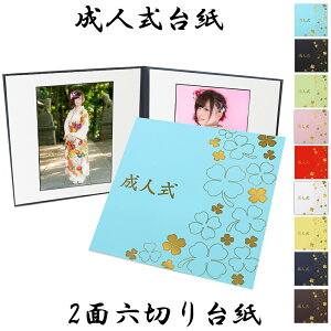 成人式 写真 アルバム 台紙 男 女 2面6切 a4 丸枠【クローバー 中枠白色】送料無料 表紙色 2面六切 2面A4 2面六つ切り 手作り 無地 中枠付き スタジオ 写真館 フォト ポーズ 焼き増し 前撮り 後撮り 振袖 記念 持ち込み データ ギフト 日本製