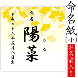 命名紙 用紙のみ デザイン命名紙（いちょう）【命名書台紙（小）専用】赤ちゃん 命名書 命名紙かわいい おしゃれ 代筆をお考えの方に人気用紙 お七夜 命名式 お祝い