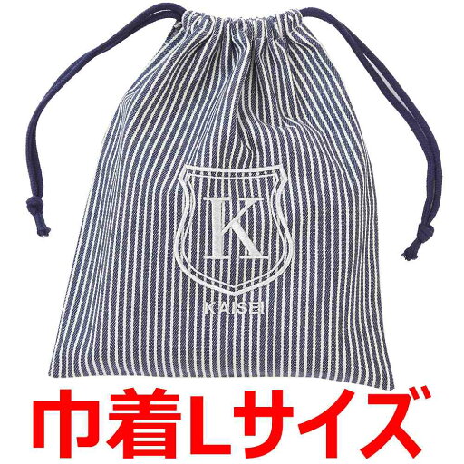 【追加用】Lサイズ巾着 シールドロゴ紺ストライプ 【追加用】Lサイズ巾着 シールドロゴ紺ストライプ