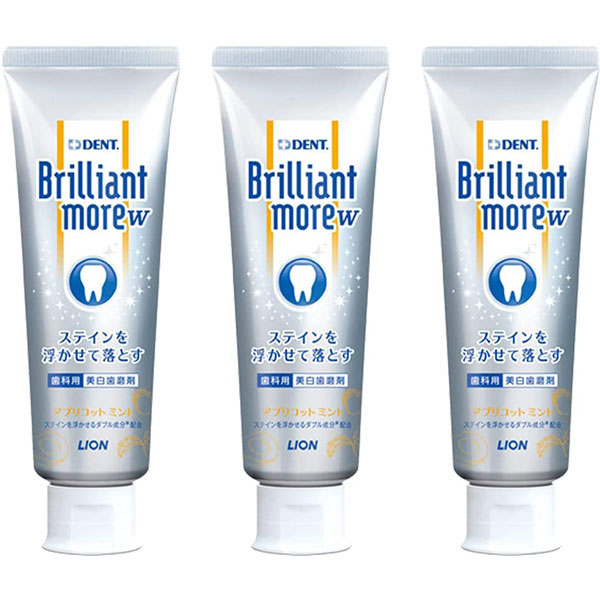 【対象商品PT10倍開催中】 ライオン DENT. ブリリアントモア ダブル アプリコットミント 90g 3本 ホワイトニング 【送料無料】【最安値挑戦中】