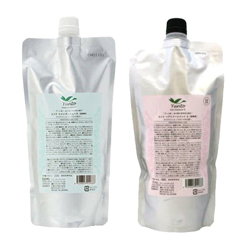 樂天商城 - 【対象商品PT10倍開催中】 デミ Yunto ユント シャンプースムース 500ml & ヘアトリートメント 2 500g 詰替え セット 【送料無料】【最安値挑戦中】
