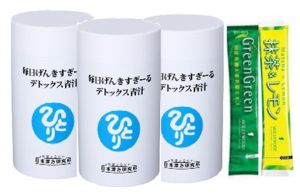 銀座まるかん　毎日げんきすぎーる　デトックス青汁　120g　3個セット　ハリウッド　グリーングリーン(国産有機栽培大麦若葉)＆抹茶レモン試飲用サンプル付き