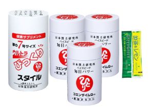 楽天コスメハウス　モモ銀座まるかん　ウルトラびっくりスタイル　約660粒+ハイスピード毎日パワーコエンザイムQ10　35粒　3個　ハリウッド　グリーングリーン（国産有機栽培大麦若葉）＆抹茶レモン試飲用サンプル付き