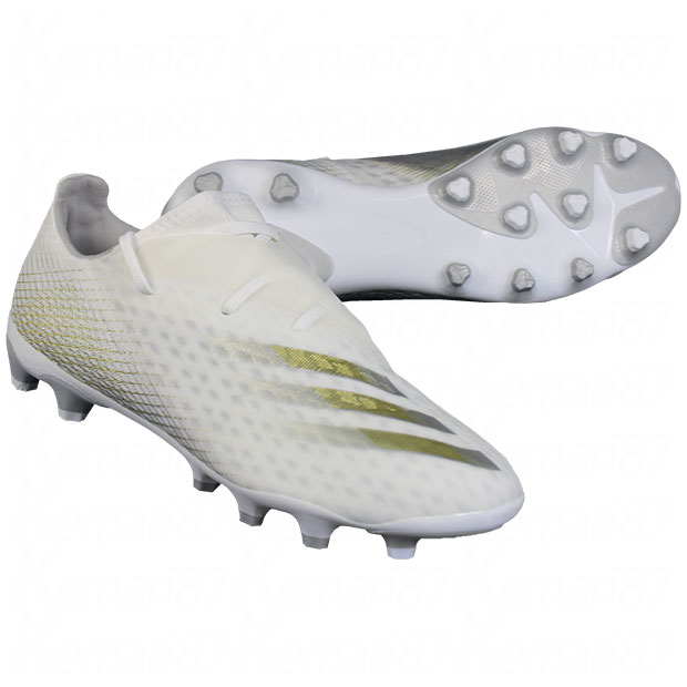 エックス ゴースト.2 HG/AG　フットウェアホワイト×メタリックゴールドメランジ　【adidas|アディダス】サッカースパイクfw6777