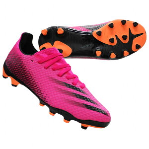 ジュニアエックスゴースト.3HG/AGJショックピンク×コアブラック【adidas|アディダス】サッカージュニアスパイクfy1093