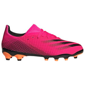 ジュニアエックスゴースト.3HG/AGJショックピンク×コアブラック【adidas|アディダス】サッカージュニアスパイクfy1093
