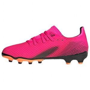 ジュニアエックスゴースト.3HG/AGJショックピンク×コアブラック【adidas|アディダス】サッカージュニアスパイクfy1093