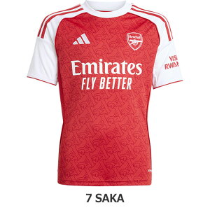 【ポイント15倍】ジュニア アーセナル 25-26 ホーム 半袖レプリカユニフォーム 7.ブカヨ・サカ 【adidas|アディダス】クラブチームレプリカウェアーksj52-ji9533-7-s