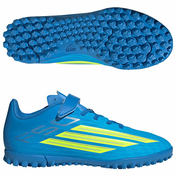 ジュニア F50 CLUB H&L TF ルシッドレイブルー×チームソーラーイエロー 【adidas|アディダス】サッカーフットサルジュニアトレーニングシューズjs1485