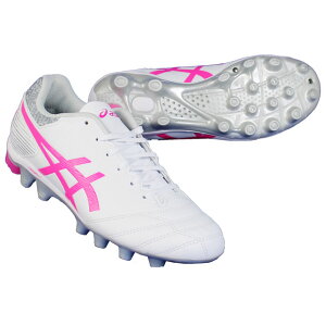 ジュニアDSライトJRGSホワイト×ピンクグロウ【asics|アシックス】サッカージュニアスパイク1104a019-100