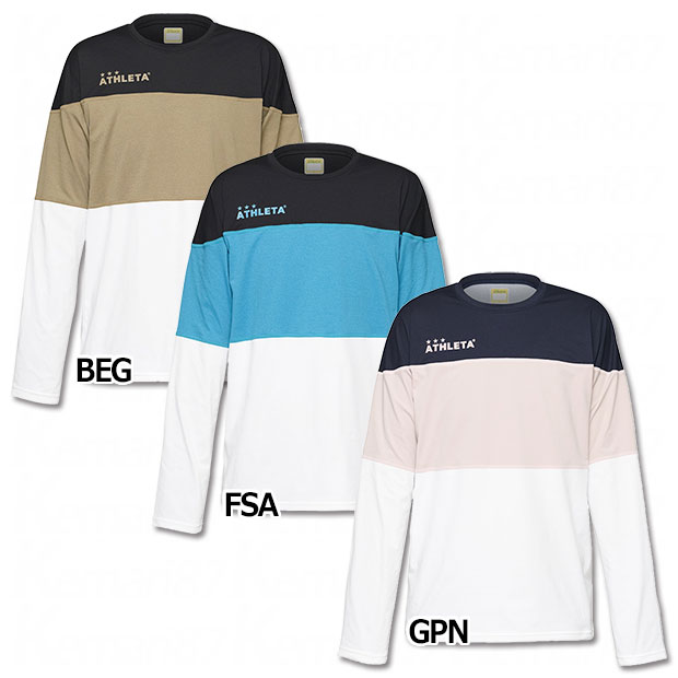【6/15 ポイント10倍】カラーブロック長袖プラTシャツ　【ATHLETA|アスレタ】サッカーフットサルウェアー03388のサムネイル