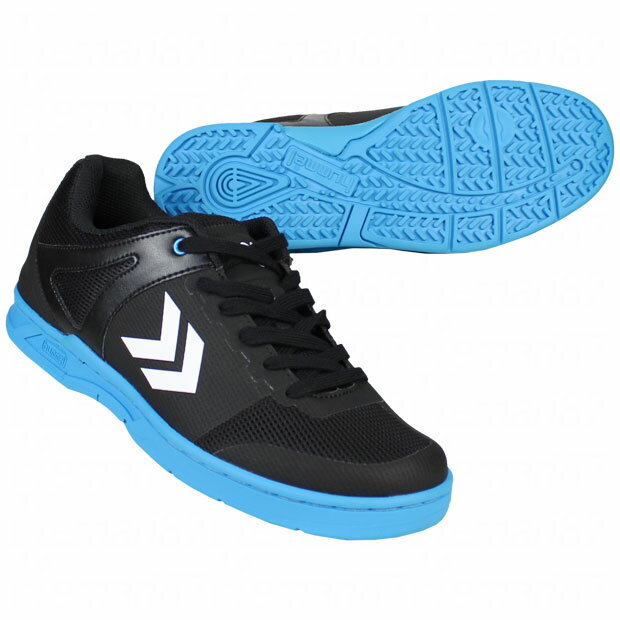 インドアシューター4ブラックtimes;サックス【hummel|ヒュンメル】ハンドボールシューズhas8034-9075