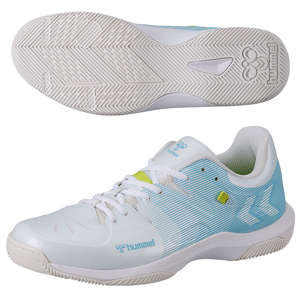 【10/20 ポイント10倍】エアロスティンガー　ホワイト×ライトブルー　【hummel|ヒュンメル】ハンドボールシューズhas…