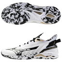 ウエーブ ミラージュ 5 ホワイト×ブラック×ゴールド 【MIZUNO|ミズノ】ハンドボールシューズx1ga235041