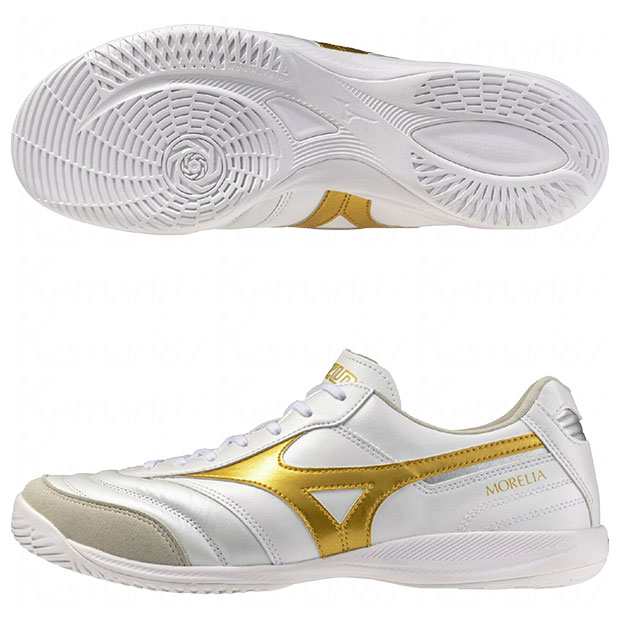 モレリア SALA ELITE IN スーパーホワイトパール×ゴールド 【MIZUNO|ミズノ】フットサルシューズq1ga261250