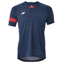 ジュニア 半袖ゲームシャツ ネイビー×レッド 【NewBalance|ニューバランス】サッカーフットサルジュニアウェアーjjtf0489-nrd