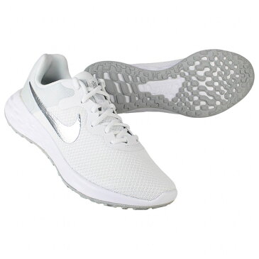 ウィメンズ レボリューション 6 NN ホワイト×メタリックシルバー 【NIKE|ナイキ】レディースランニングシューズdc3729-101