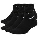 【ポイント10倍】ジュニア エブリデイクッションアンクルソックス 6足組 ブラック 【NIKE|ナイキ】サッカーフットサルジュニアウェアーsx6912-010