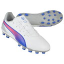 【ポイント10倍】ジュニア プーマキング マッチ HG/AG + MID JR プーマホワイト×ブルーメイジング 【PUMA|プーマ】ジュニアサッカースパイク1...