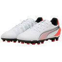【ポイント10倍】ジュニア プーマキング マッチ HG/AG + MID JR プーマホワイト 【PUMA|プーマ】ジュニアサッカースパイク108839-01