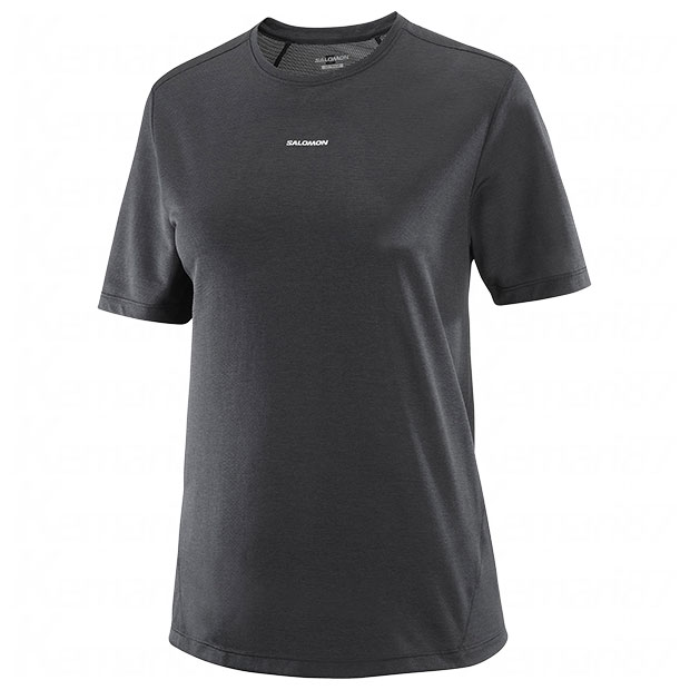 Rakuten - レディース SHAKEOUT CORE 半袖Tシャツ　ディープブラック　【SALOMON|サロモン】ランニングウェアーlc2425200