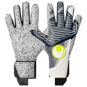 【ポイント10倍】パワーライン スーパーグリップ+ ハーフネガティブ ブラック×ホワイト 【Uhlsport|ウールシュポルト】サッカーフットサルゴールキーパー...